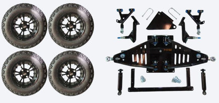 Lift Kit Combo with 12" Vampire Black for Yamaha Drive II Electric Golf Carts - 3 Guys Golf Carts