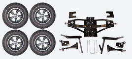 Lift Kit Combo with 12" Godfather Gun Metal for Club Car DS Golf Carts 1984-2003