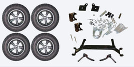Lift Kit Combo with 12" Godfather Gun Metal for EZGO TXT Golf Carts 2001+