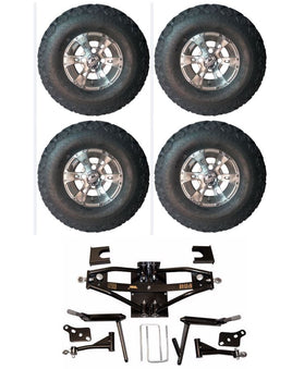 Lift Kit Combo with 10" Dirty Harry 22x11-10 for Club Car DS Golf Carts 1984-2003 - 3 Guys Golf Carts