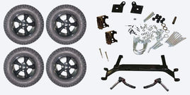 Lift Kit Combo with 12" Godfather Black for EZGO TXT Golf Carts 2001+