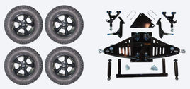 Lift Kit Combo with 12" Godfather Black for Yamaha Drive II Electric Golf Carts
