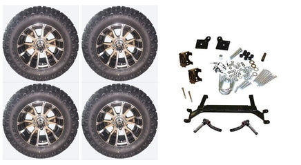 Lift Kit Combo with 12" Wolverine for EZGO TXT Golf Carts 2001+ - 3 Guys Golf Carts