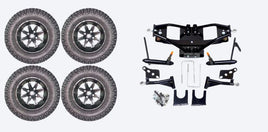 Lift Kit Combo with 12" Vegas Matte Black for Club Car DS Golf Carts 2004+