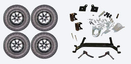 Lift Kit Combo with 12" Vegas Matte Black for EZGO TXT Golf Carts 2001+