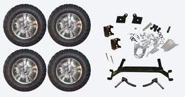 Lift Kit Combo with 12" Vampire GunMetal for EZGO TXT Golf Carts 2001+