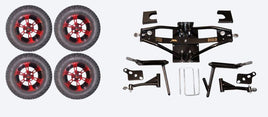 6" Lift Kit Combo with 12" Colossus Red for Club Car DS Golf Carts 1984-2003
