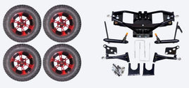 Lift Kit Combo with 12" Colossus Red for Club Car DS Golf Carts 2004+