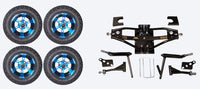 6" Lift Kit Combo with 12" Colossus Blue for Club Car DS Golf Carts 1984-2003