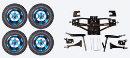 6" Lift Kit Combo with 12" Colossus Blue for Club Car DS Golf Carts 1984-2003