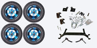Lift Kit Combo with 12" Colossus Blue for EZGO TXT Golf Carts 2001+