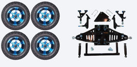 6" Lift Kit Combo with 12" Colossus Blue for Yamaha Drive II Electric Golf Carts