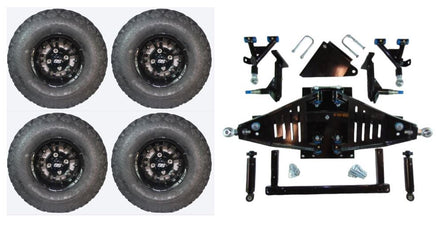 Lift Kit Combo with 10" Vampire Black for Yamaha Drive II Electric Golf Carts - 3 Guys Golf Carts