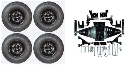 Lift Kit Combo with 10" Vampire Black for EZGO RXV Golf Carts 2008-2013.5 - 3 Guys Golf Carts