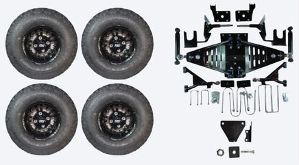 Lift Kit Combo with 10" Vampire Black for EZGO RXV Gas Golf Carts 2015+ - 3 Guys Golf Carts
