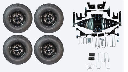 Lift Kit Combo with 10" Vampire Black for EZGO RXV Electric Golf Carts 2015+ - 3 Guys Golf Carts
