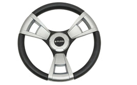 Gussi Brushed Aluminum & Black Steering Wheel for Club Car DS Golf Carts 1982+ - 3 Guys Golf Carts