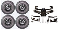 Lift Kit Combo with 10" Vegas Black 22x11-10 for Club Car DS Golf Carts 1984-2003 - 3 Guys Golf Carts