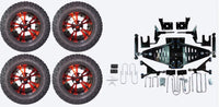 Lift Kit Combo with 12" Vampire Red for EZGO RXV Electric Golf Carts 2015+ - 3 Guys Golf Carts