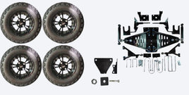 Lift Kit Combo with 12" Vampire Black for EZGO RXV Gas Golf Carts 2015+ - 3 Guys Golf Carts