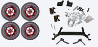 Lift Kit Combo with 12" Colossus Red for EZGO TXT Golf Carts 2001+