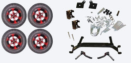 Lift Kit Combo with 12" Colossus Red for EZGO TXT Golf Carts 2001+