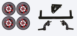 Lift Kit Combo with 12" Colossus Red for Yamaha G29/Drive Golf Carts 07-16