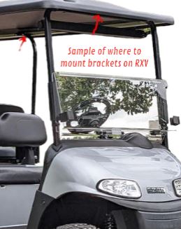 Universal 80" Red Extended Roof Kit for EZGO RXV Golf Carts 2008+ - 3 Guys Golf Carts