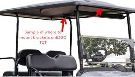 80" SILVER Extended Roof Kit- for EZGO TXT Golf Carts - 3 Guys Golf Carts