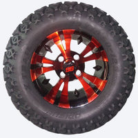 6" Lift Kit Combo with 12" Vampire Red for Yamaha Drive II Electric Golf Carts - 3 Guys Golf Carts