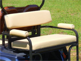 2 in 1 Combo Seat Kit & Golf Bag Carrier in Beige for EZGO RXV Golf Carts 2008+ - 3 Guys Golf Carts