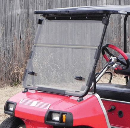 Clear, Fold-Down Windshield for Club Car DS Golf Carts 1982-1999 (Not-tapered) - 3 Guys Golf Carts