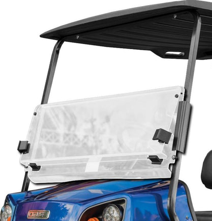 EZGO Clear, Fold-Down Windshield- for 72V TXT Freedom Model Golf Carts (2017-2021) - 3 Guys Golf Carts