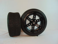 14" "DOMINATOR" MATTE BLACK CUSTOM SET OF WHEELS AND STREET TIRES(4) - 3 Guys Golf Carts