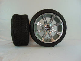 14" "TEMPEST" GUNMETAL CUSTOM SET OF WHEELS AND STREET TIRES(4) - 3 Guys Golf Carts