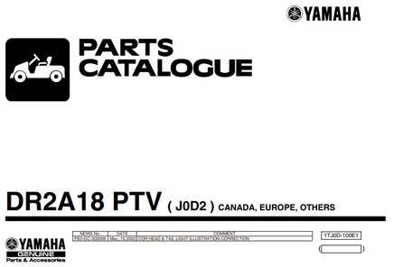 YAMAHA GAS GOLF CART PARTS MANUAL (J0D) 2 - 3 Guys Golf Carts