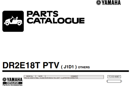 YAMAHA ELECTRIC GOLF CART PARTS MANUAL (J1D) 1 - 3 Guys Golf Carts