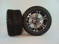14" "SPECTER" BLACK AND CHROME SET OF WHEELS AND ALL-TERRAIN TIRES(4)