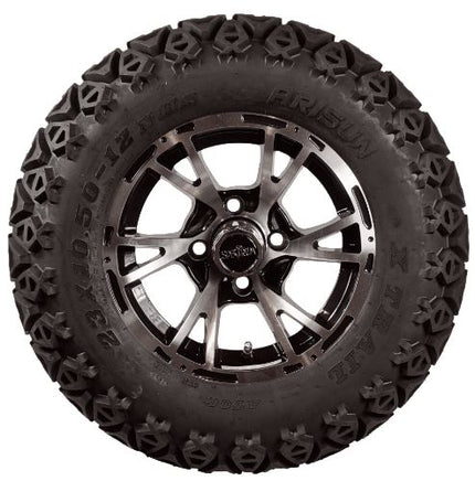 Flash 12" All-Terrain Golf Cart Wheels & Tires- Set of 4 - 3 Guys Golf Carts