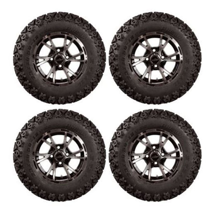 Lift Kit Combo with 12" Flash Wheels for Club Car DS Golf Carts- 2004+ - 3 Guys Golf Carts