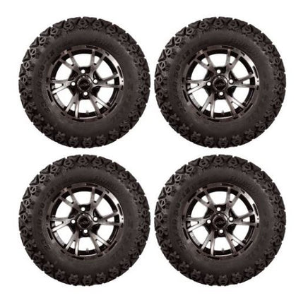 Lift Kit Combo with 12" Flash Wheels for Club Car DS Golf Carts- 2004+ - 3 Guys Golf Carts
