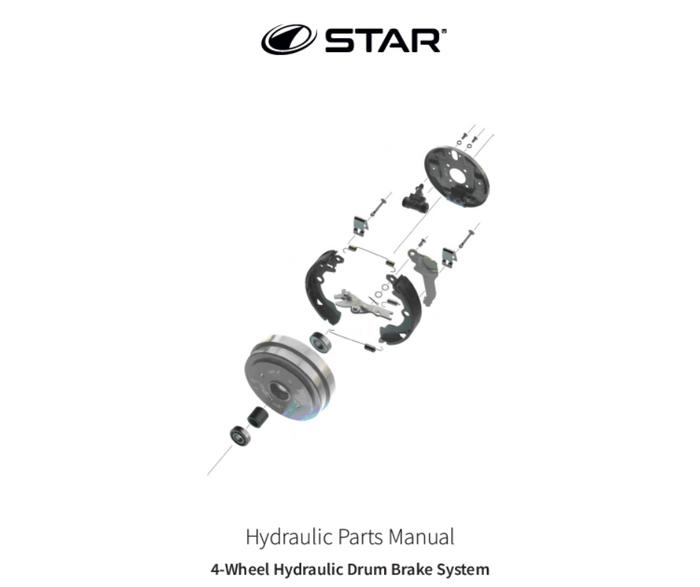 2023 STAR EV HYDRAULIC BRAKE PARTS MANUAL 3 Guys Golf Carts