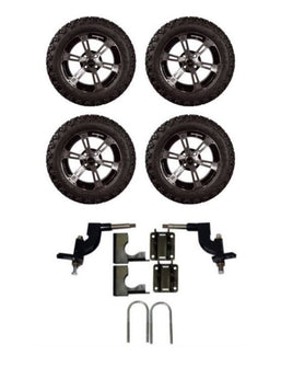 Lift Kit Combo with 14" Colossus Wheels for EZGO RXV Golf Carts 2013.5+ - 3 Guys Golf Carts