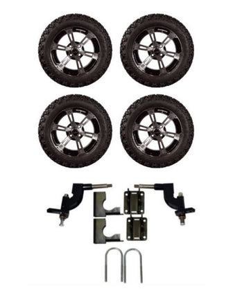 Lift Kit Combo with 14" Colossus Wheels for EZGO RXV Golf Carts 2013.5+ - 3 Guys Golf Carts