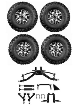 Lift Kit Combo with 10" Wolverine Wheels for Yamaha Drive G29 Golf Carts - 3 Guys Golf Carts
