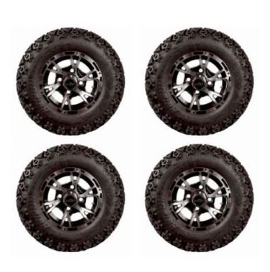 Lift Kit Combo with 10" Flash Wheels & Tires for EZGO RXV Golf Carts 2008-2013.5 - 3 Guys Golf Carts