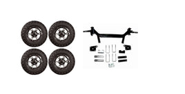 5" Lift Kit Combo with 12" Flash Wheels for EZGO TXT Electric Golf Carts 2002-10 - 3 Guys Golf Carts