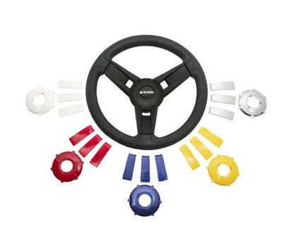 Gussi Black/Chrome Steering Wheel for EZGO & STAR Golf Carts - 3 Guys Golf Carts