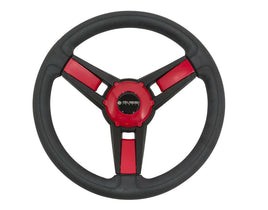 Gussi Model 13 Black/Red Steering Wheel for EZGO & STAR Golf Carts - 3 Guys Golf Carts