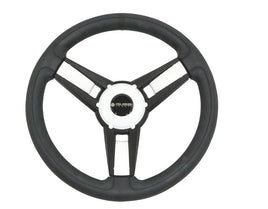 Gussi Model 13 Black/White Steering Wheel for EZGO & STAR Golf Carts - 3 Guys Golf Carts